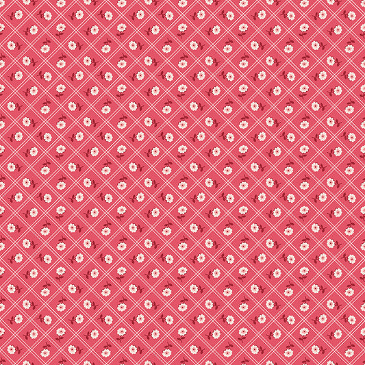 Berry & Sage Calico Tea Rose by Lori Holt for Riley Blake Fabrics C17384-TEAROSE, 1/2 yard increments