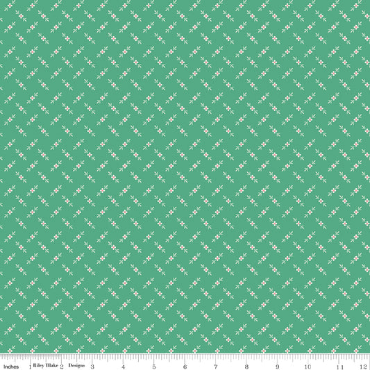Berry & Sage Flower Bud Alpine by Lori Holt for Riley Blake Fabrics C17392-ALPINE, 1/2 yard increments