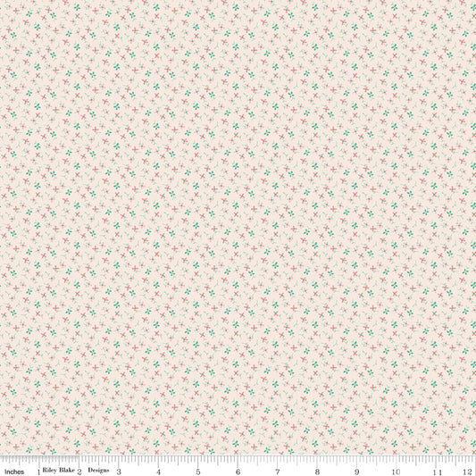 Berry & Sage Wildflowers Latte by Lori Holt for Riley Blake Fabrics C17400-LATTE, 1/2 yard increments