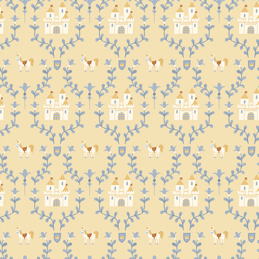 Faraway Kingdom Enchanted Castle Sunlight by Natàlia Juan Abelló for Riley Blake Designs, C17431-SUNLIGHT, 1/2 yard increments