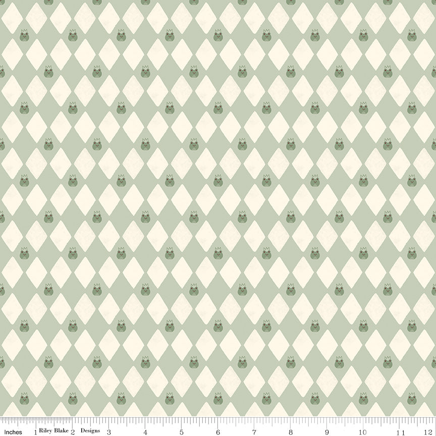 Faraway Kingdom Harlequin Prince Swamp by Natàlia Juan Abelló for Riley Blake Designs, C17434-SWAMP, 1/2 yard increments