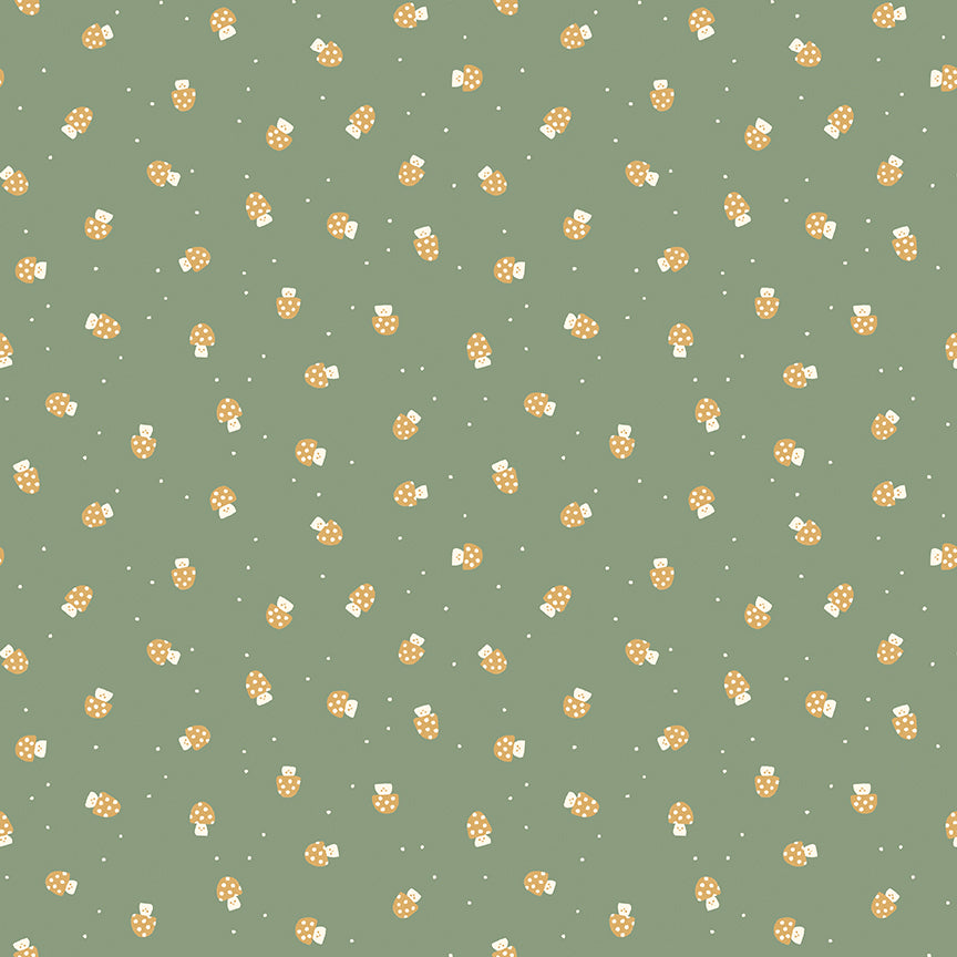 Faraway Kingdom Mushroom Cheer Forest by Natàlia Juan Abelló for Riley Blake Designs, C17435-FOREST, 1/2 yard increments