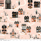 Frank and Friends Houses Pink by My Mind's Eye for Riley Blake Fabrics C17471-PINK, 1/2 yard increments