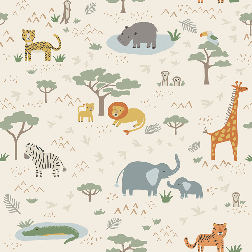 Leo & Savannah Main Cream by Denna Rutter for Riley Blake Designs, C17540-CREAM, 1/2 yard increments