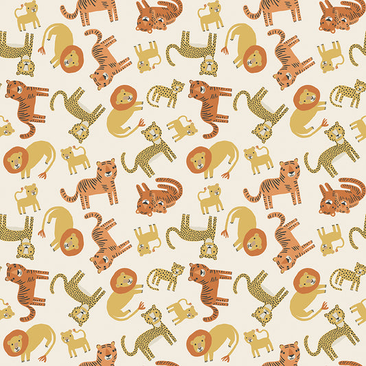 Leo & Savannah Animal Toss Cream by Denna Rutter for Riley Blake Designs, C17541-CREAM, 1/2 yard increments