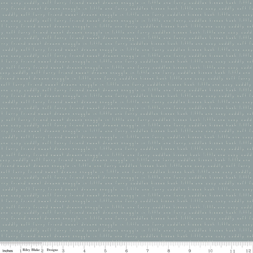 Leo & Savannah Text Blue by Denna Rutter for Riley Blake Designs, C17543-BLUE, 1/2 yard increments