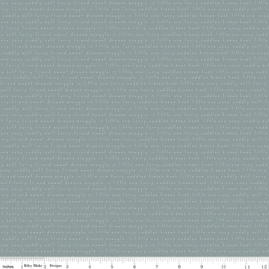 Leo & Savannah Text Blue by Denna Rutter for Riley Blake Designs, C17543-BLUE, 1/2 yard increments