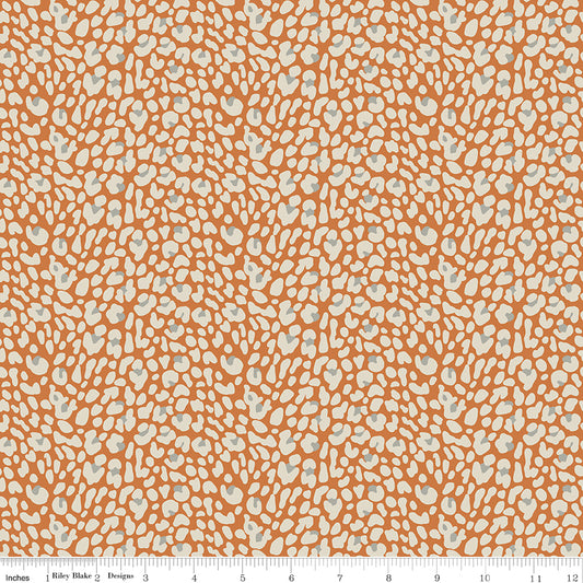 Leo & Savannah Leopard Orange by Denna Rutter for Riley Blake Designs, C17544-ORANGE, 1/2 yard increments