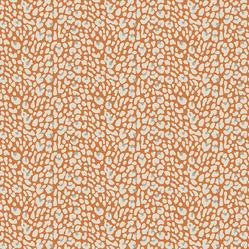 Leo & Savannah Leopard Orange by Denna Rutter for Riley Blake Designs, C17544-ORANGE, 1/2 yard increments