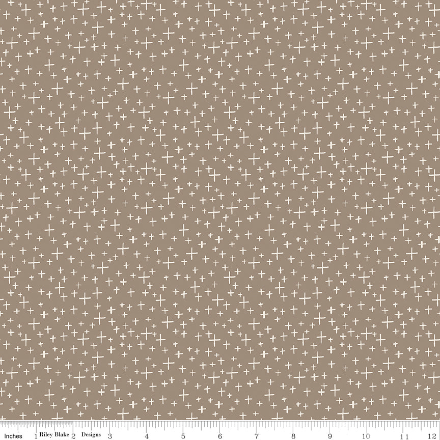Leo & Savannah Criss Cross Taupe by Denna Rutter for Riley Blake Designs, C17545-TAUPE, 1/2 yard increments