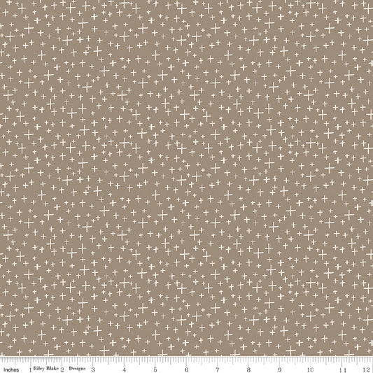 Leo & Savannah Criss Cross Taupe by Denna Rutter for Riley Blake Designs, C17545-TAUPE, 1/2 yard increments