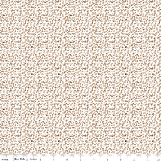 Whimsical Woodland Mini Florals Natural by Tasha Noel for Riley Blake Fabrics C17645-NATURAL, 1/2 yard increments