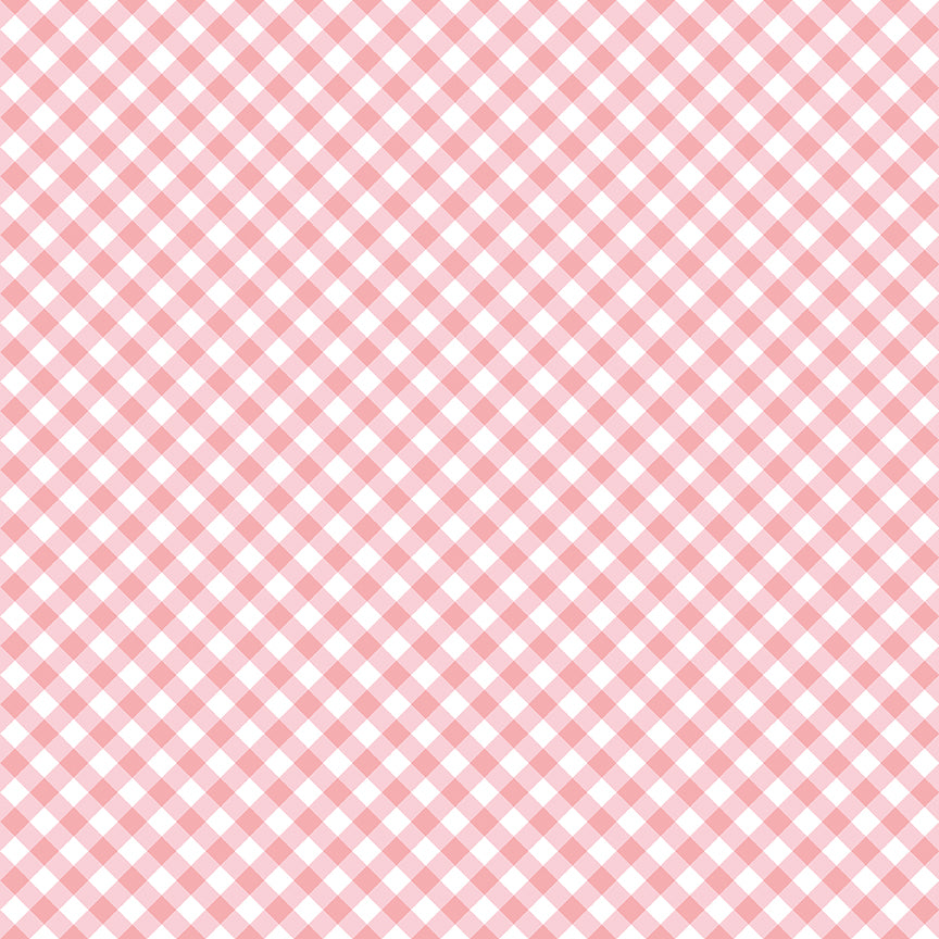 Whimsical Woodland Diagonal Gingham Pink by Tasha Noel for Riley Blake Fabrics C17646-PINK, 1/2 yard increments