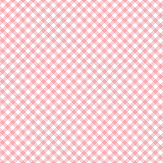 Whimsical Woodland Diagonal Gingham Pink by Tasha Noel for Riley Blake Fabrics C17646-PINK, 1/2 yard increments