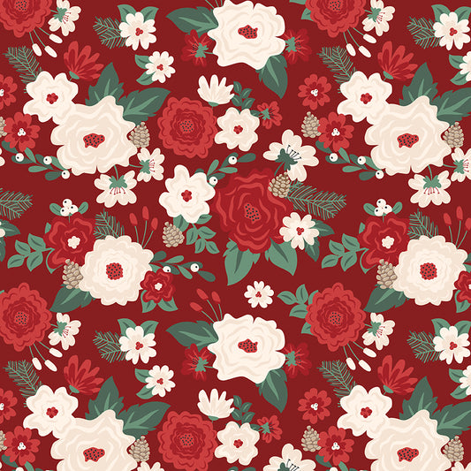 Evergreen Wishes Main Red by Traci Reed for Riley Blake Fabrics C17810-RED, 1/2 yard increments