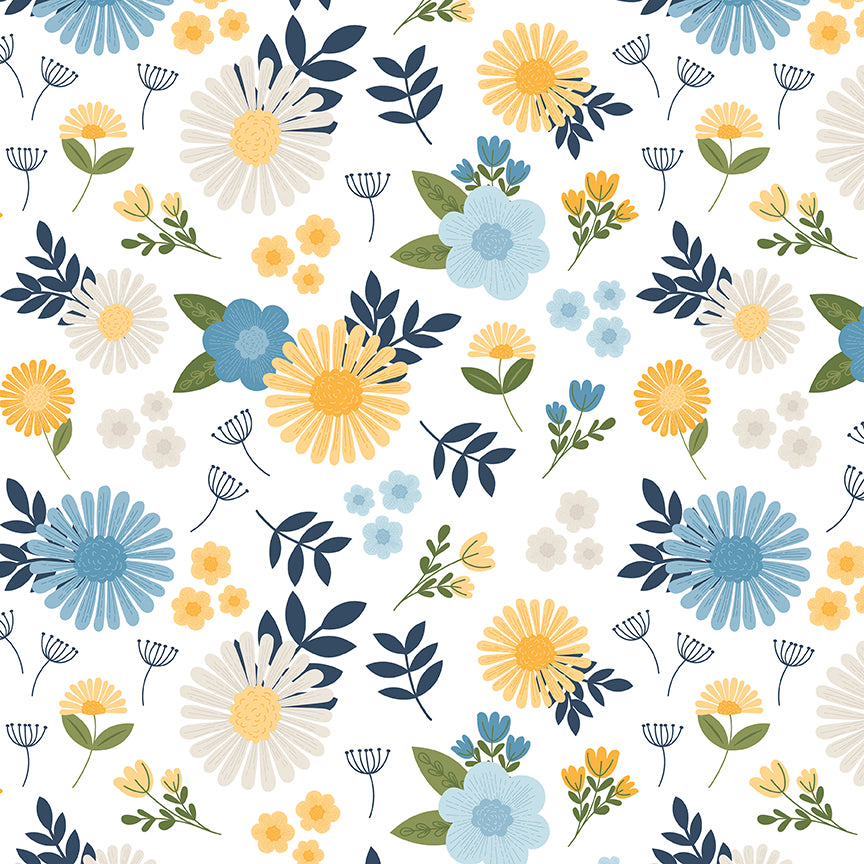 Sunshine & Dandelions Main Cloud by Traci Reed for Riley Blake Fabrics C17920-CLOUD, 1/2 yard increments