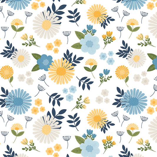 Sunshine & Dandelions Main Cloud by Traci Reed for Riley Blake Fabrics C17920-CLOUD, 1/2 yard increments
