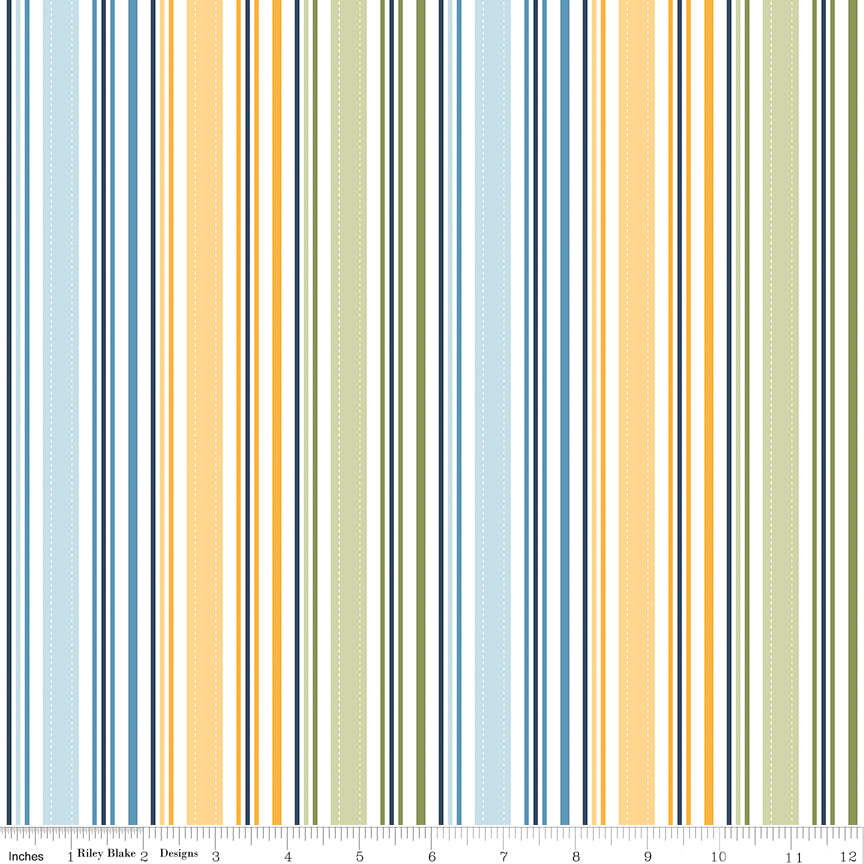 Sunshine & Dandelions Stripes Multi by Traci Reed for Riley Blake Fabrics C17924-MULTI, 1/2 yard increments
