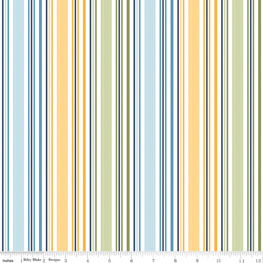 Sunshine & Dandelions Stripes Multi by Traci Reed for Riley Blake Fabrics C17924-MULTI, 1/2 yard increments