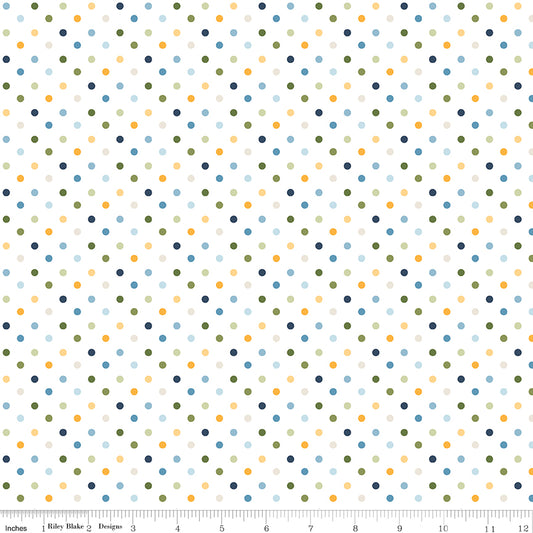 Sunshine & Dandelions Dots Cloud by Traci Reed for Riley Blake Fabrics C17925-CLOUD, 1/2 yard increments