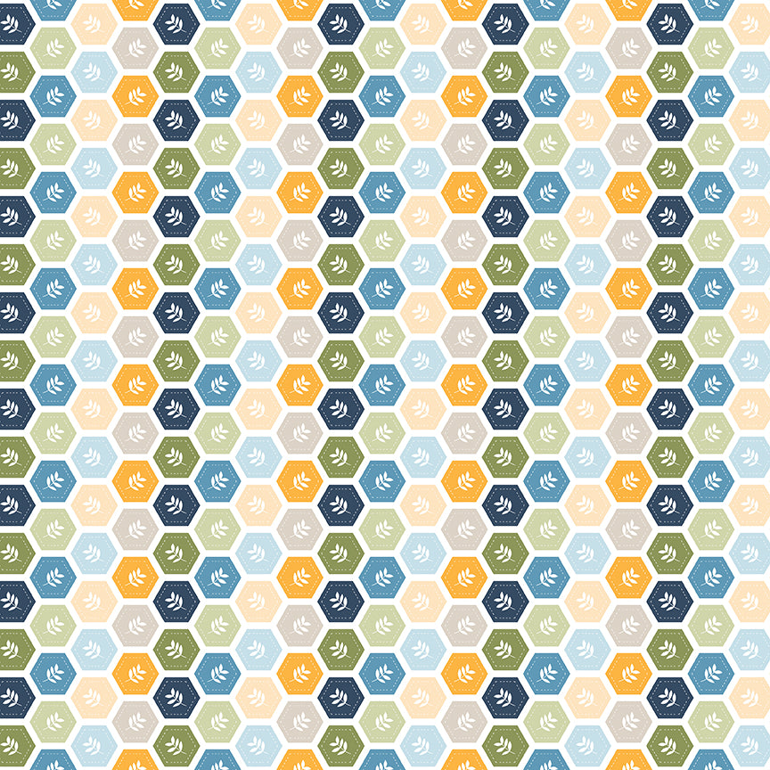 Sunshine & Dandelions Hexies Multi by Traci Reed for Riley Blake Fabrics C17926-MULTI, 1/2 yard increments