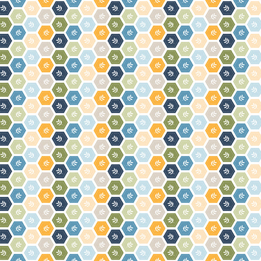 Sunshine & Dandelions Hexies Multi by Traci Reed for Riley Blake Fabrics C17926-MULTI, 1/2 yard increments