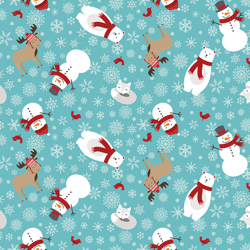 A Perfect Winter Main Blue by Lori Whitlock for Riley Blake Designs, C17990-BLUE, 1/2 yard increments