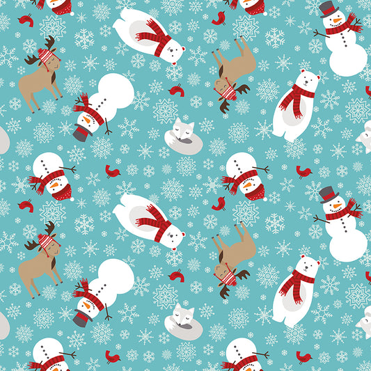 A Perfect Winter Main Blue by Lori Whitlock for Riley Blake Designs, C17990-BLUE, 1/2 yard increments