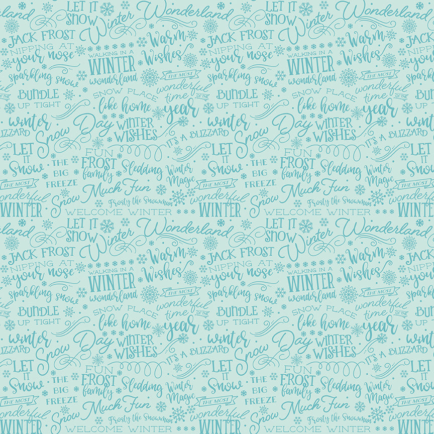 A Perfect Winter Text Powder by Lori Whitlock for Riley Blake Designs, C17993-POWDER, 1/2 yard increments