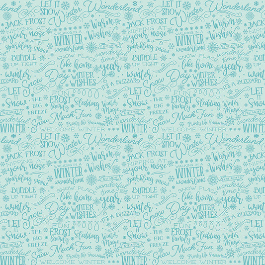 A Perfect Winter Text Powder by Lori Whitlock for Riley Blake Designs, C17993-POWDER, 1/2 yard increments