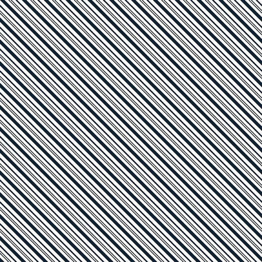 A Perfect Winter Stripes Navy by Lori Whitlock for Riley Blake Designs, C17995-NAVY, 1/2 yard increments