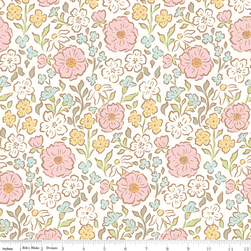 Little Posies Main Cloud by Cayla Naylor of Riley Blake Designs C18320-CLOUD, 1/2 yard increments
