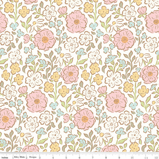 Little Posies Main Cloud by Cayla Naylor of Riley Blake Designs C18320-CLOUD, 1/2 yard increments