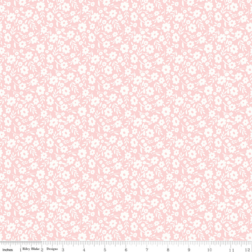 Little Posies Floral Pink by Cayla Naylor of Riley Blake Designs C18322-PINK, 1/2 yard increments