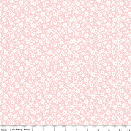 Little Posies Floral Pink by Cayla Naylor of Riley Blake Designs C18322-PINK, 1/2 yard increments