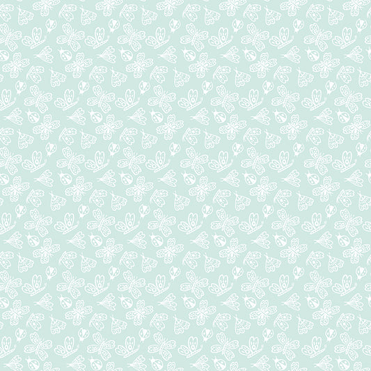 Little Posies Butterflies Aqua by Cayla Naylor of Riley Blake Designs C18323-AQUA, 1/2 yard increments