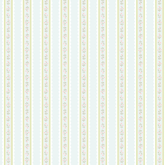 Little Posies Stripes Powder by Cayla Naylor of Riley Blake Designs C18324-POWDER, 1/2 yard increments