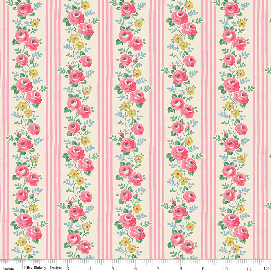 Cath Kidston Signature Collection by Cath Kidston of Riley Blake Designs C18372-PINK, 1/2 yard increments