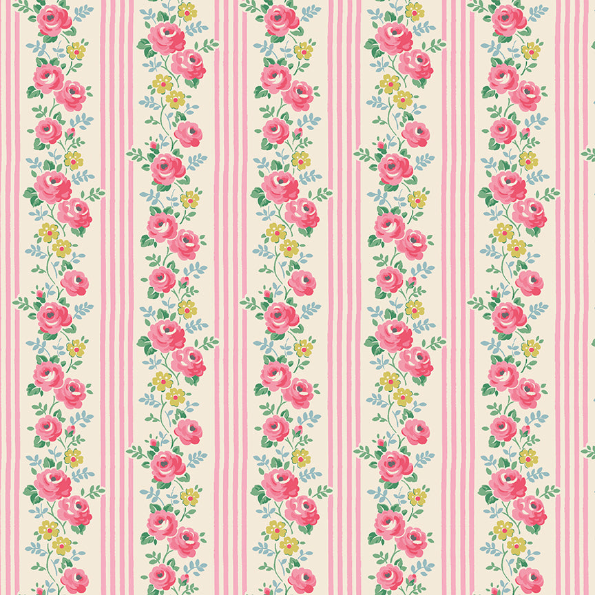 Cath Kidston Signature Collection by Cath Kidston of Riley Blake Designs C18372-PINK, 1/2 yard increments