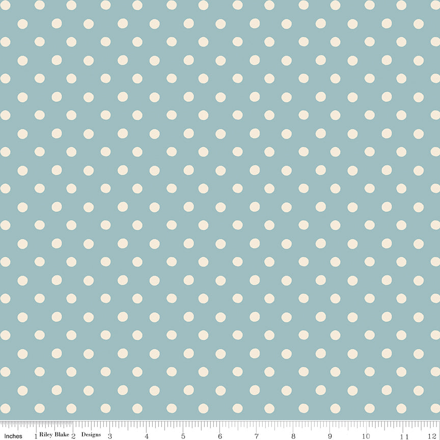 Cath Kidston Signature Collection by Cath Kidston of Riley Blake Designs C18374-BLUE, 1/2 yard increments