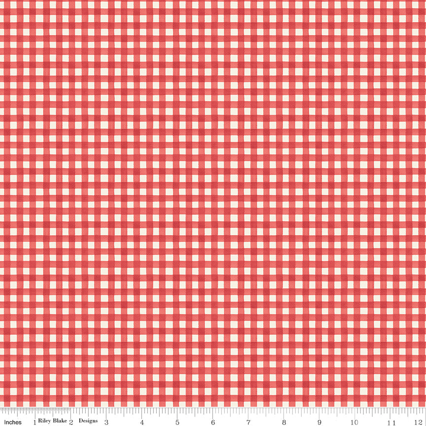 Cath Kidston Signature Collection by Cath Kidston of Riley Blake Designs C18375-RED, 1/2 yard increments
