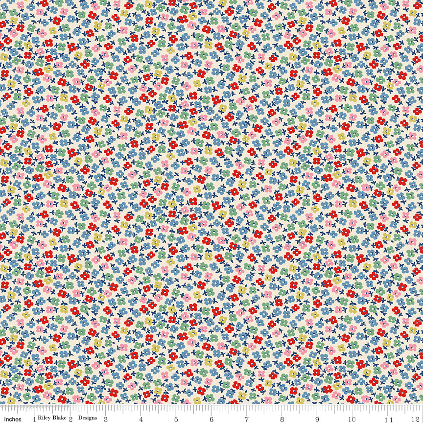 Cath Kidston Signature Collection by Cath Kidston of Riley Blake Designs C18376-CREAM, 1/2 yard increments