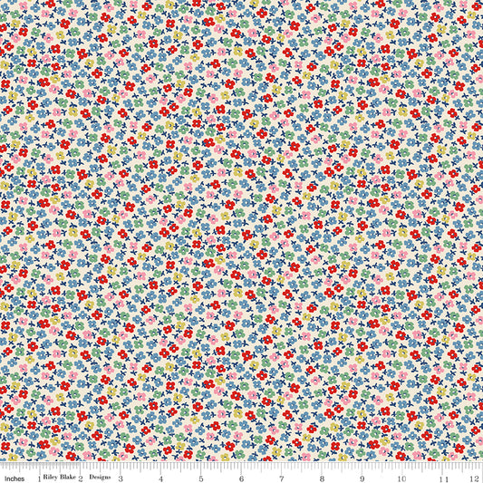 Cath Kidston Signature Collection Teeny One Cream by Cath Kidston of Riley Blake Designs C18376-CREAM, 1/2 yard increments