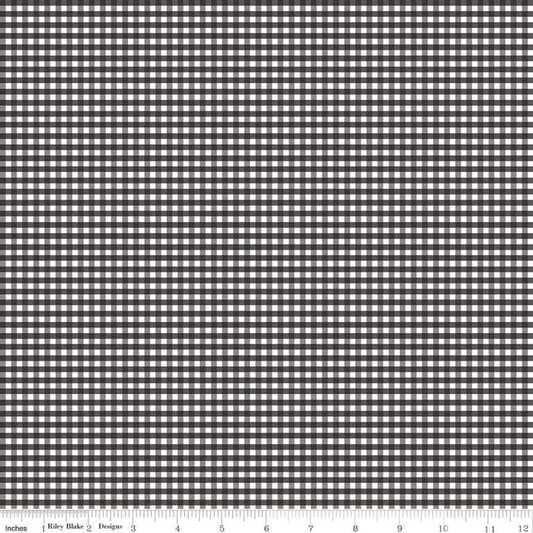 Riley Blake Fabric - 1/8" Gingham Black C440-110 BLACK