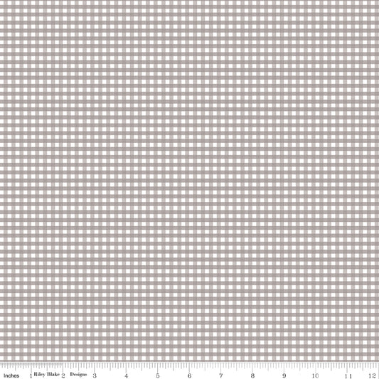 1/8" Small Gingham Gray by Riley Blake, C440-GRAY, 1/2 yard increments