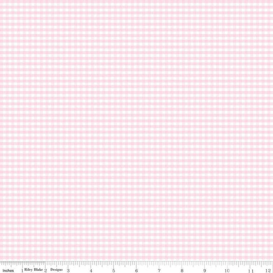 Riley Blake Fabric - 1/8" Gingham Baby Pink C440-75 BABYPINK