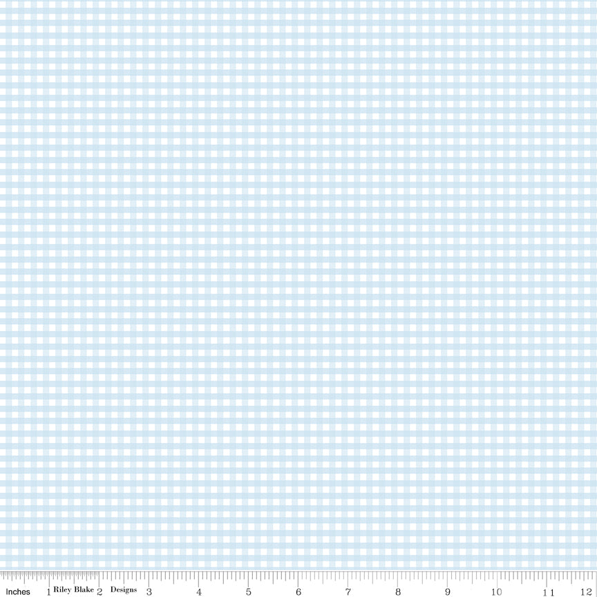 1/8" Gingham Boy Blue by Riley Blake, C440-BOYBLUE, 1/2 yard increments