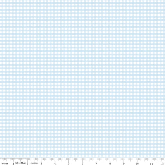 1/8" Gingham Boy Blue by Riley Blake, C440-BOYBLUE, 1/2 yard increments