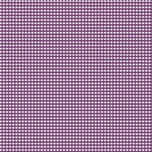Riley Blake Fabric - 1/8" Gingham Eggplant C440-EGGPLANT, 1/2 yard increments