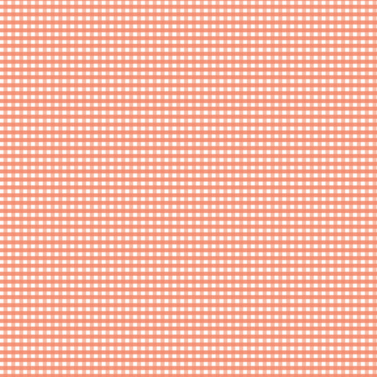 Riley Blake Fabric - 1/8" Gingham Salmon C440-SALMON, 1/2 yard increments